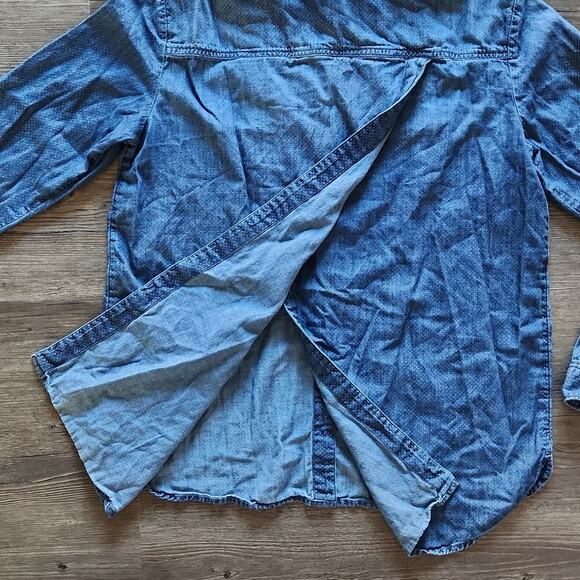 PILCRO AND THE LETTERPRESS ANTHRO Split Hem Denim Shirt S - Picture 8 of 12